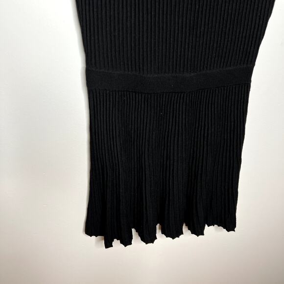 Maeve Ribbed Black Dress - Picture 2 of 5